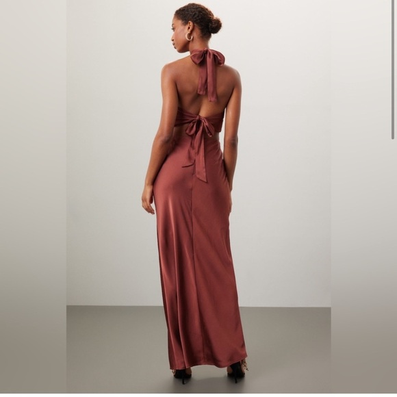 MinkPink - Finlay Halter Maxi Gown Dress - Clay - XS NWT - Picture 2 of 8
